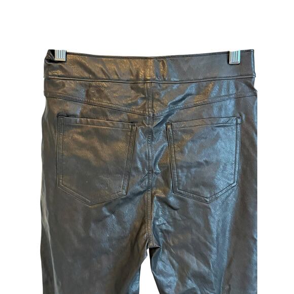 Spanx Pants Womens Small Black Faux Leather Leggings Coated Stretch Skinny Fit - Picture 5 of 13